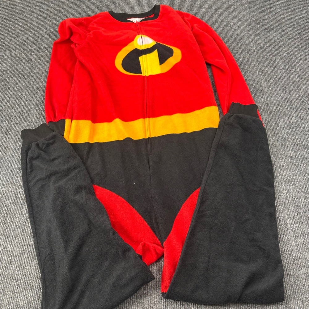 Disney Pixar Incredibles 2 Adult S 4/6 Fleece Costume Red Black ZipUp Halloween